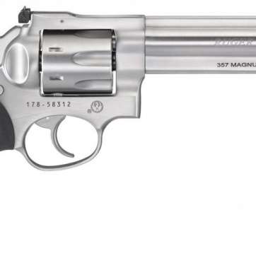 Ruger GP100 357 6IN 7RD Stainless Steel Black RBR/WD