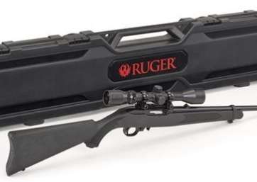 Ruger 10/22 Carbine .22 LR Black Syn w/Scope & Case
