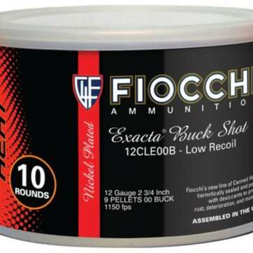 Fiocchi Canned Heat Buckshot 12 Gauge 2.75 Inch 1150 FPS 9 Pellets 00 Buckshot 10 Per Can Fiocchi Ammunition