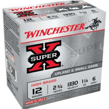 Winchester Super-X High Brass 12 ga 2.75" 1-1/4 oz 6 Shot 25Box/10Case Winchester