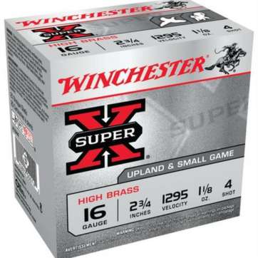 Winchester Super-X High Brass 16 ga 2.75" 1-1/8 oz 4 Shot 25Box/10Case Winchester