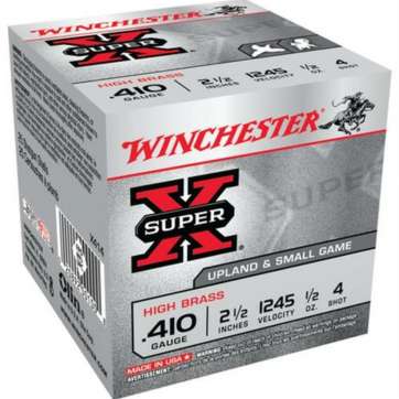 Winchester Super-X High Brass 410 ga 2.5" 1/2 oz 4 Shot 25Box/10Case Winchester