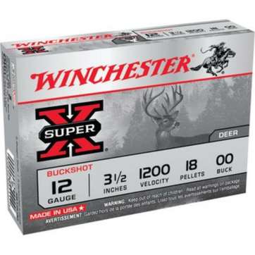 Winchester Super X Buckshot 12 ga 3.5" 18 Pellets 00 Buck Shot 5Box Winchester
