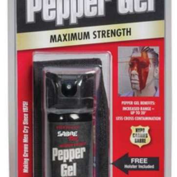 Sabre Red Pepper Spray Gel Flip-Top With Holster 1.8 Ounce Sabre