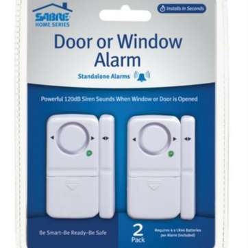 Sabre Home Series Door Alarm 2 Pack 2-7 lbs 750 ft 120 White Sabre