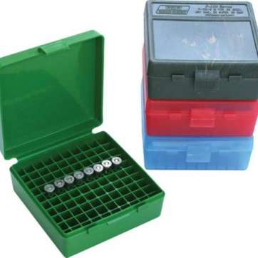MTM P-100 Flip-Top Pistol Ammo Box 1.85" OAL Green Poly MTM Molded Products