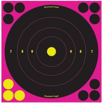 Birchwood Casey Shoot-N-C Pink Reactive Target 8" Bullseye 30 Per Package Birchwood Casey