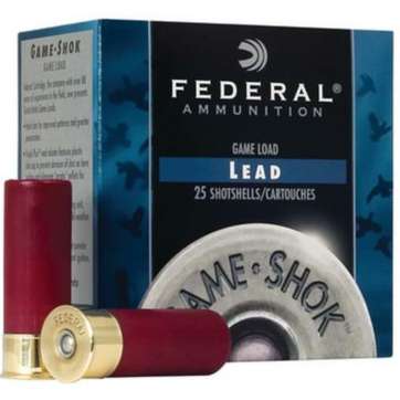Federal Game Shok High Brass Lead 20 ga 2.75" 1 oz 4 Shot 25Bx/10Cs Federal Ammunition