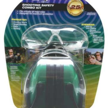 Howard Leight Shooting Safety Combo Kit Includes Green Earmuff (NRR25) And Clear Protective Eyewear Howard Leight
