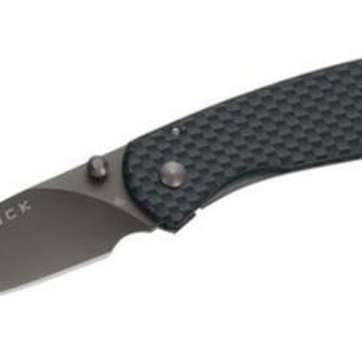 Buck Nobleman Folding Knife with Single Drop Point SS 2.625" Blade and Carbon Fiber Graphic Rubberized Left Side Handle Buck Gardner Calls