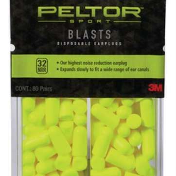 3M Peltor Blasts Disposable Earplugs 32 dB Yellow 80 Pair Peltor