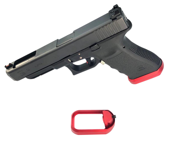 Cross Armory Flared Magwell Compatible with Glock Gen1-3 Aluminum Red Hardcoat Anodized Cross Armory
