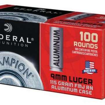 Federal Champion Ammo 9mm 115g FMJ Round Nose 100 Rd Bulk Pack Federal Ammunition