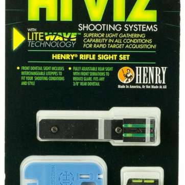 Hiviz LiteWave Henry Lever Fiber Optic Set Front Green/Red/White Rear Green Hiviz Sights