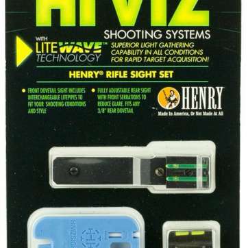 Hiviz LiteWave Henry Frontier Fiber Optic Green Black Hiviz Sights