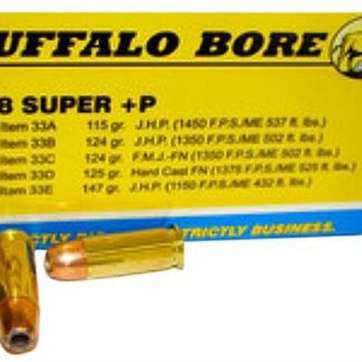 Buffalo Bore 38 Super +P JHP 147gr