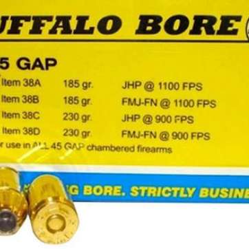 Buffalo Bore 45 For Glock Auto Pistol (GAP) JHP 185gr