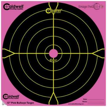 Caldwell 317-536 Orange Peel Targets Bullseye 12" Pink/Black 5 Pack Battenfeld Technologies
