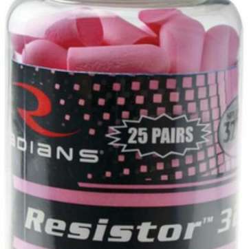 Radians Disposable Foam Earplugs Pink 25 Pair Uncorded Resealable Jar Radians