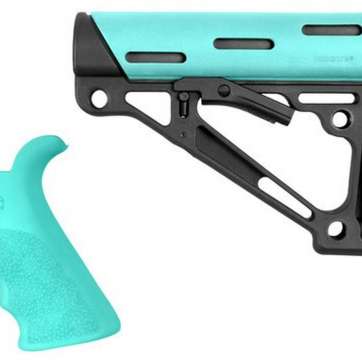 Hogue AR-15 Kit Grip/Collapsing Buttstock COM Aqua Hogue