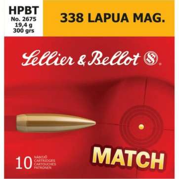 Sellier and Bellot .338 Lapua Mag Hpbt 300Gr 10Rd/Box Sellier & Bellot