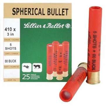 Sellier and Bellot Spherical Bullet .410 3 #00 5 Balls 25Rd/Box Sellier & Bellot