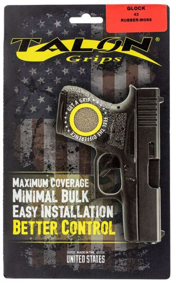 Talon Glock 43 Rubber Adhesive Grip Textured Moss Talon Grips