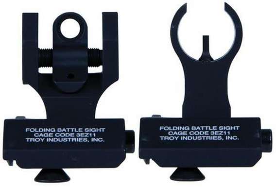 Troy 45 Degree Folding BattleSights HK Front and Round Rear Black Troy Industries
