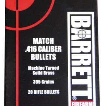 Barrett Firearms Barrett .416 Bullets 395 Grain Boat Tail 20 Per Box Barrett Firearms