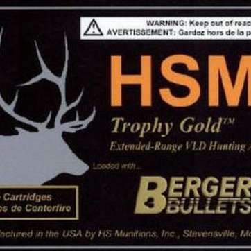 HSM Trophy Gold 6.5mmX284 Norma Boat Tail Hollow Point 140 gr