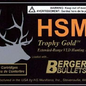 HSM Trophy Gold 7mm RUM 180gr BTHP 20 Bx/ 1 Cs HSM Ammunition