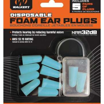 Walkers Foam Ear Plugs 32 dB Teal 5 Pack Walkers Game Ear