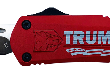 CobraTec Knives FS-3 3" Drop Point Plain Aluminum Red Cerakote & Trump 2020 Engraved Handle CobraTec Knives