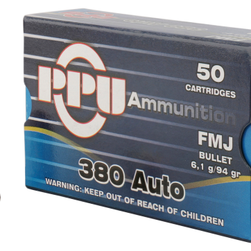 PPU Handgun 380 ACP 94gr