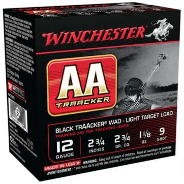 Winchester AA TrAAcker Light 12 Ga 2.75" 1350 FPS 1.125oz 9 Shot Black Wad Winchester